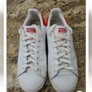 Adidas Kids' Stan Smith White and Red Sneakers
